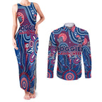 Personalised Bulldogs NAIDOC Week 2024 Couples Matching Tank Maxi Dress and Long Sleeve Button Shirt Aussie Aboriginal Art