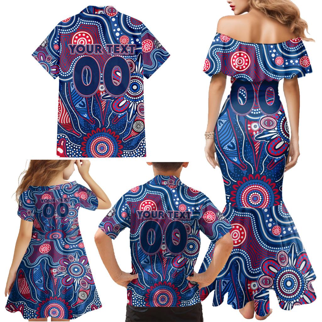 Personalised Bulldogs NAIDOC Week 2024 Family Matching Mermaid Dress and Hawaiian Shirt Aussie Aboriginal Art