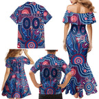 Personalised Bulldogs NAIDOC Week 2024 Family Matching Mermaid Dress and Hawaiian Shirt Aussie Aboriginal Art