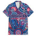 Personalised Bulldogs NAIDOC Week 2024 Family Matching Off Shoulder Maxi Dress and Hawaiian Shirt Aussie Aboriginal Art