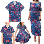 Personalised Bulldogs NAIDOC Week 2024 Family Matching Puletasi and Hawaiian Shirt Aussie Aboriginal Art