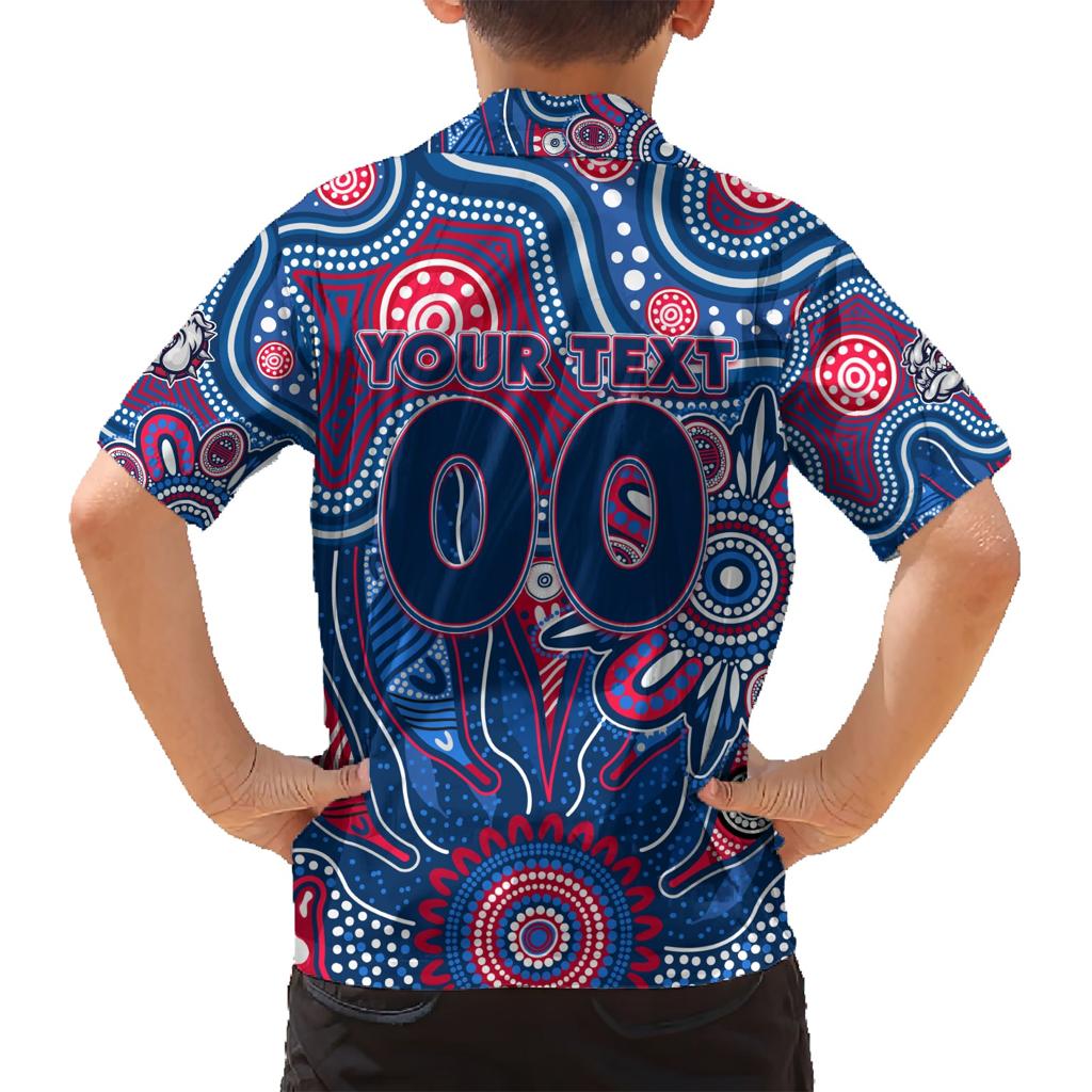 Personalised Bulldogs NAIDOC Week 2024 Family Matching Short Sleeve Bodycon Dress and Hawaiian Shirt Aussie Aboriginal Art
