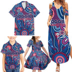 Personalised Bulldogs NAIDOC Week 2024 Family Matching Summer Maxi Dress and Hawaiian Shirt Aussie Aboriginal Art