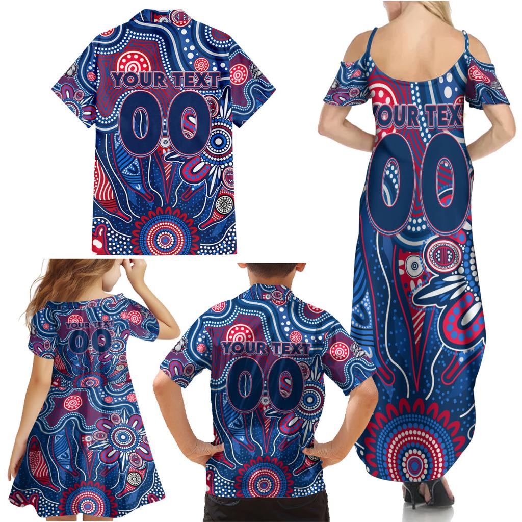 Personalised Bulldogs NAIDOC Week 2024 Family Matching Summer Maxi Dress and Hawaiian Shirt Aussie Aboriginal Art