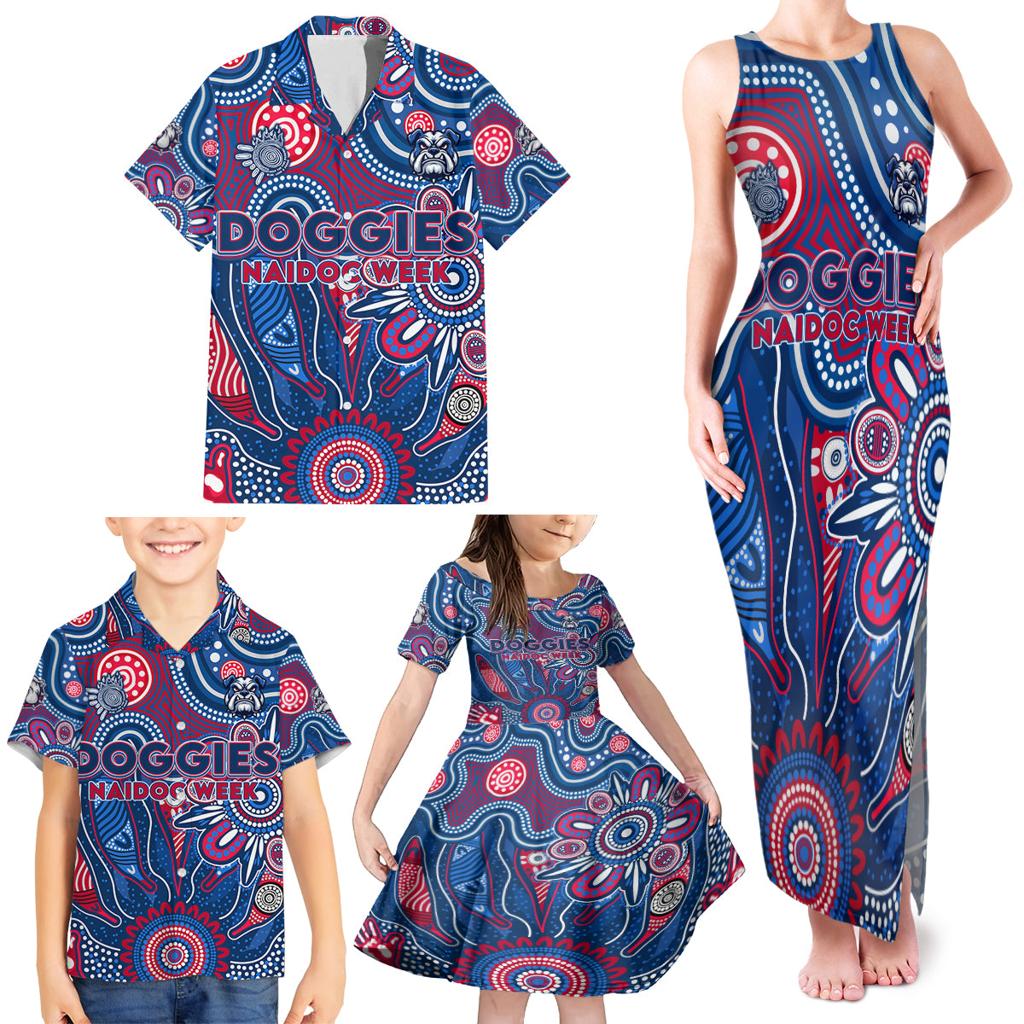 Personalised Bulldogs NAIDOC Week 2024 Family Matching Tank Maxi Dress and Hawaiian Shirt Aussie Aboriginal Art