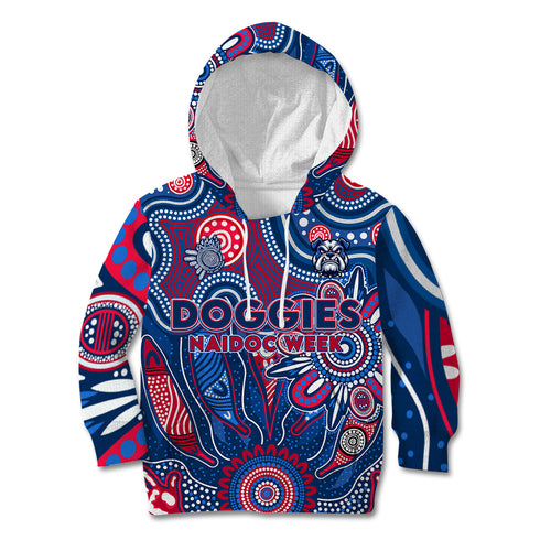Personalised Bulldogs NAIDOC Week 2024 Kid Hoodie Aussie Aboriginal Art
