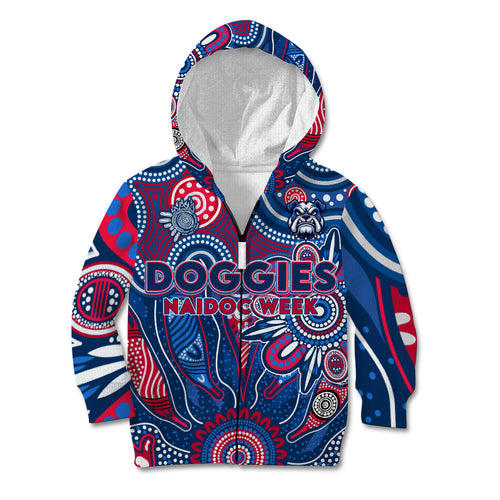Personalised Bulldogs NAIDOC Week 2024 Kid Hoodie Aussie Aboriginal Art