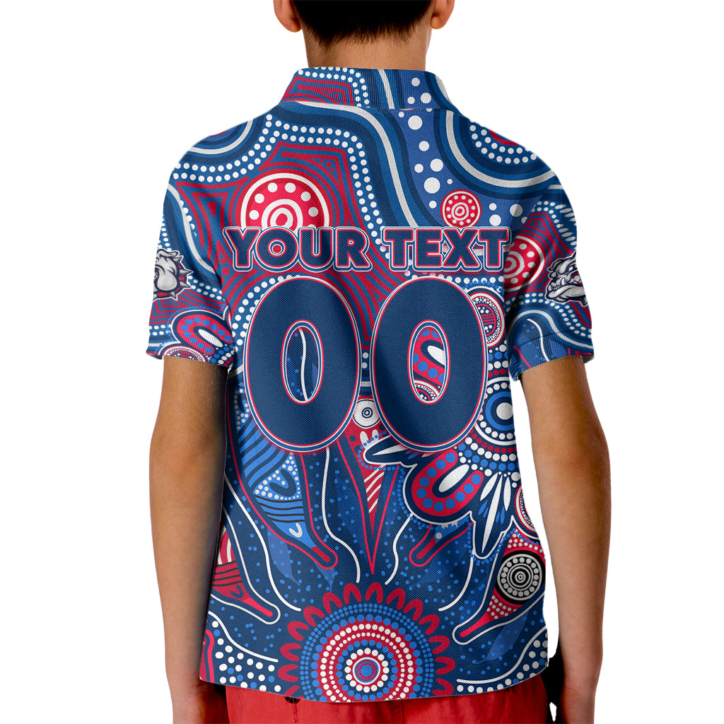 Personalised Bulldogs NAIDOC Week 2024 Kid Polo Shirt Aussie Aboriginal Art