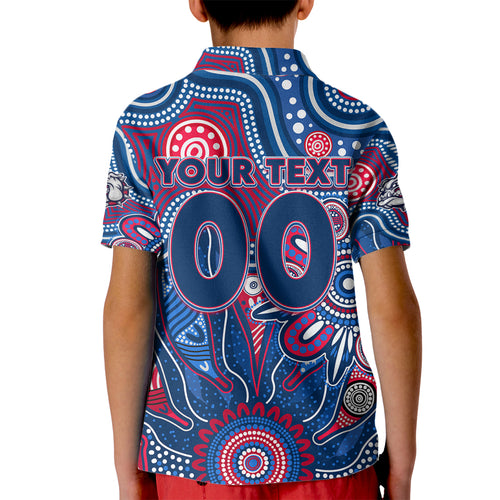 Personalised Bulldogs NAIDOC Week 2024 Kid Polo Shirt Aussie Aboriginal Art