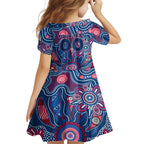 Personalised Bulldogs NAIDOC Week 2024 Kid Short Sleeve Dress Aussie Aboriginal Art