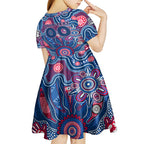 Personalised Bulldogs NAIDOC Week 2024 Kid Short Sleeve Dress Aussie Aboriginal Art
