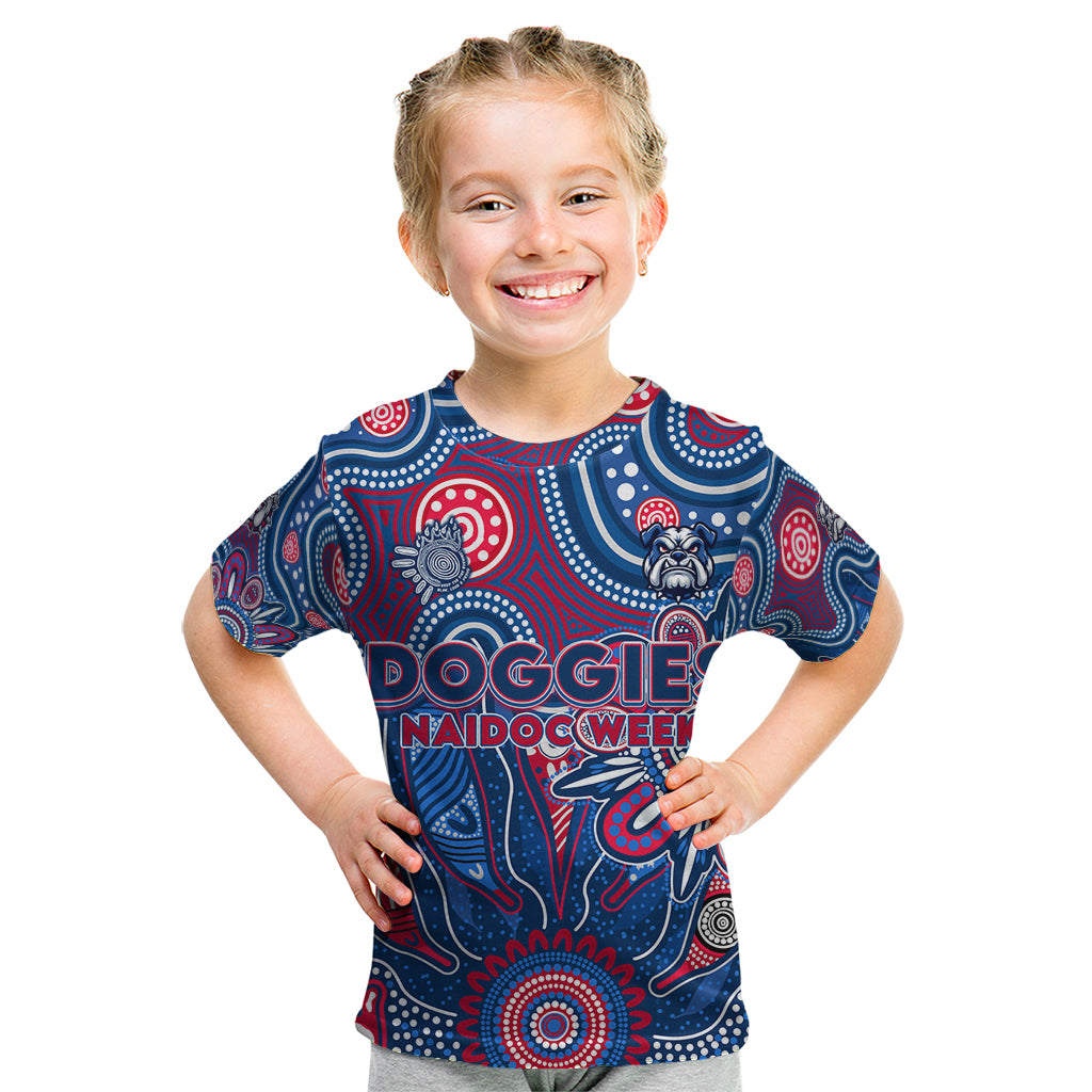Personalised Bulldogs NAIDOC Week 2024 Kid T Shirt Aussie Aboriginal Art