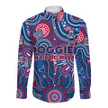 Personalised Bulldogs NAIDOC Week 2024 Long Sleeve Button Shirt Aussie Aboriginal Art