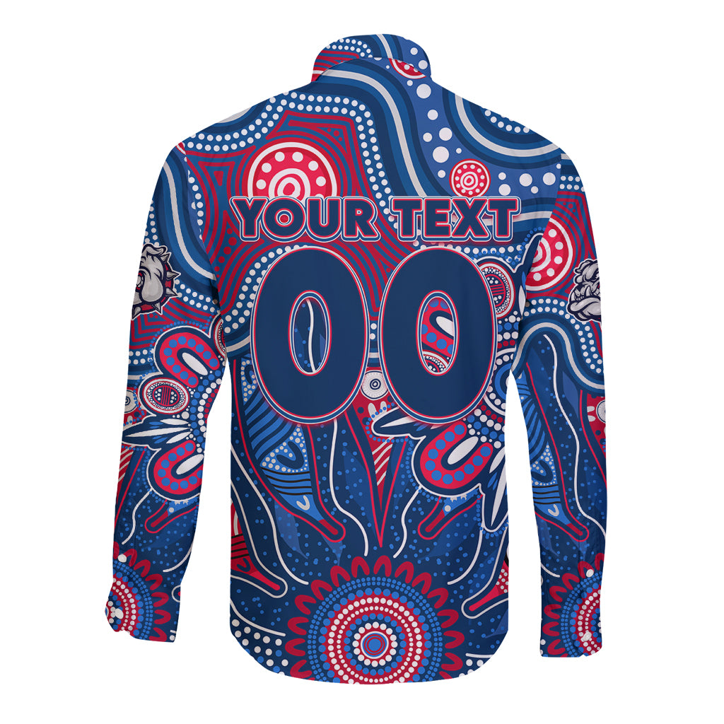 Personalised Bulldogs NAIDOC Week 2024 Long Sleeve Button Shirt Aussie Aboriginal Art