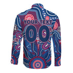 Personalised Bulldogs NAIDOC Week 2024 Long Sleeve Button Shirt Aussie Aboriginal Art