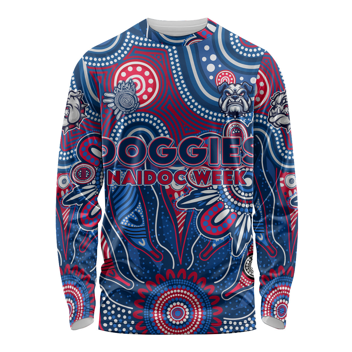 Personalised Bulldogs NAIDOC Week 2024 Long Sleeve Shirt Aussie Aboriginal Art