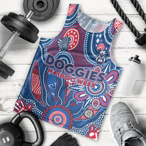 Personalised Bulldogs NAIDOC Week 2024 Men Tank Top Aussie Aboriginal Art