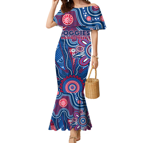 Personalised Bulldogs NAIDOC Week 2024 Mermaid Dress Aussie Aboriginal Art