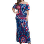 Personalised Bulldogs NAIDOC Week 2024 Off Shoulder Maxi Dress Aussie Aboriginal Art