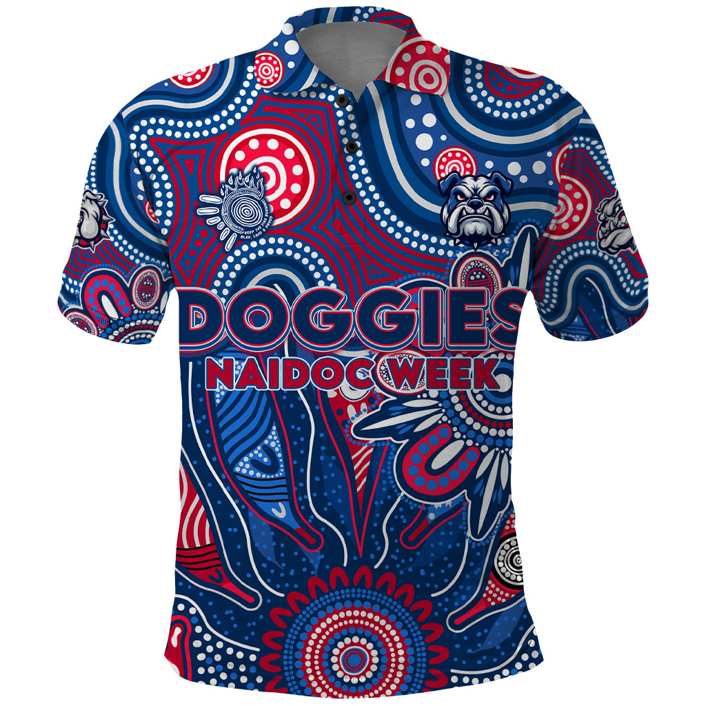 Personalised Bulldogs NAIDOC Week 2024 Polo Shirt Aussie Aboriginal Art