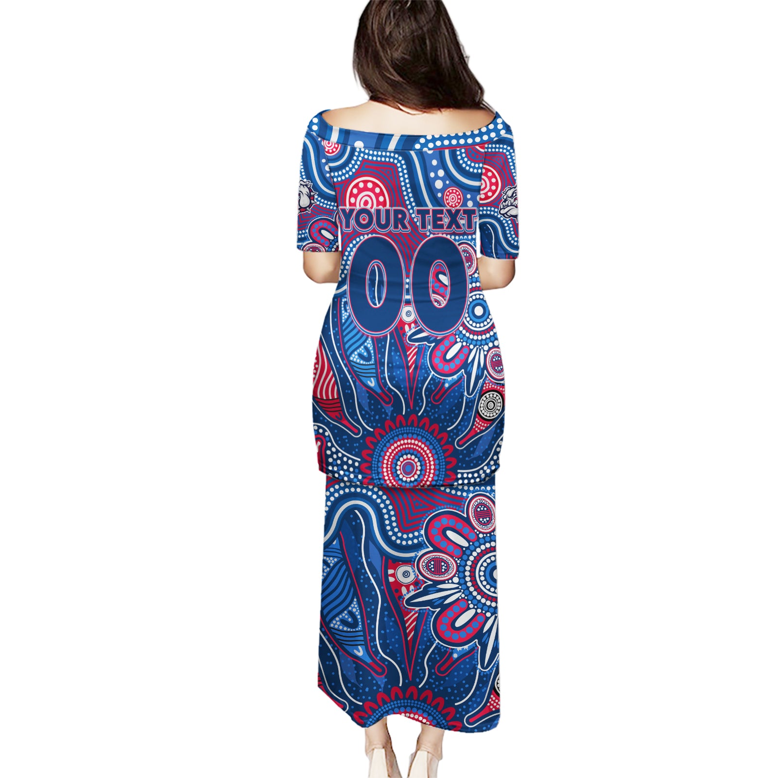 Personalised Bulldogs NAIDOC Week 2024 Puletasi Aussie Aboriginal Art
