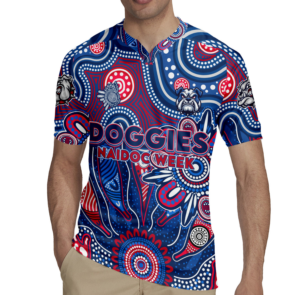Personalised Bulldogs NAIDOC Week 2024 Rugby Jersey Aussie Aboriginal Art
