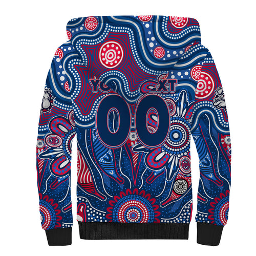 Personalised Bulldogs NAIDOC Week 2024 Sherpa Hoodie Aussie Aboriginal Art
