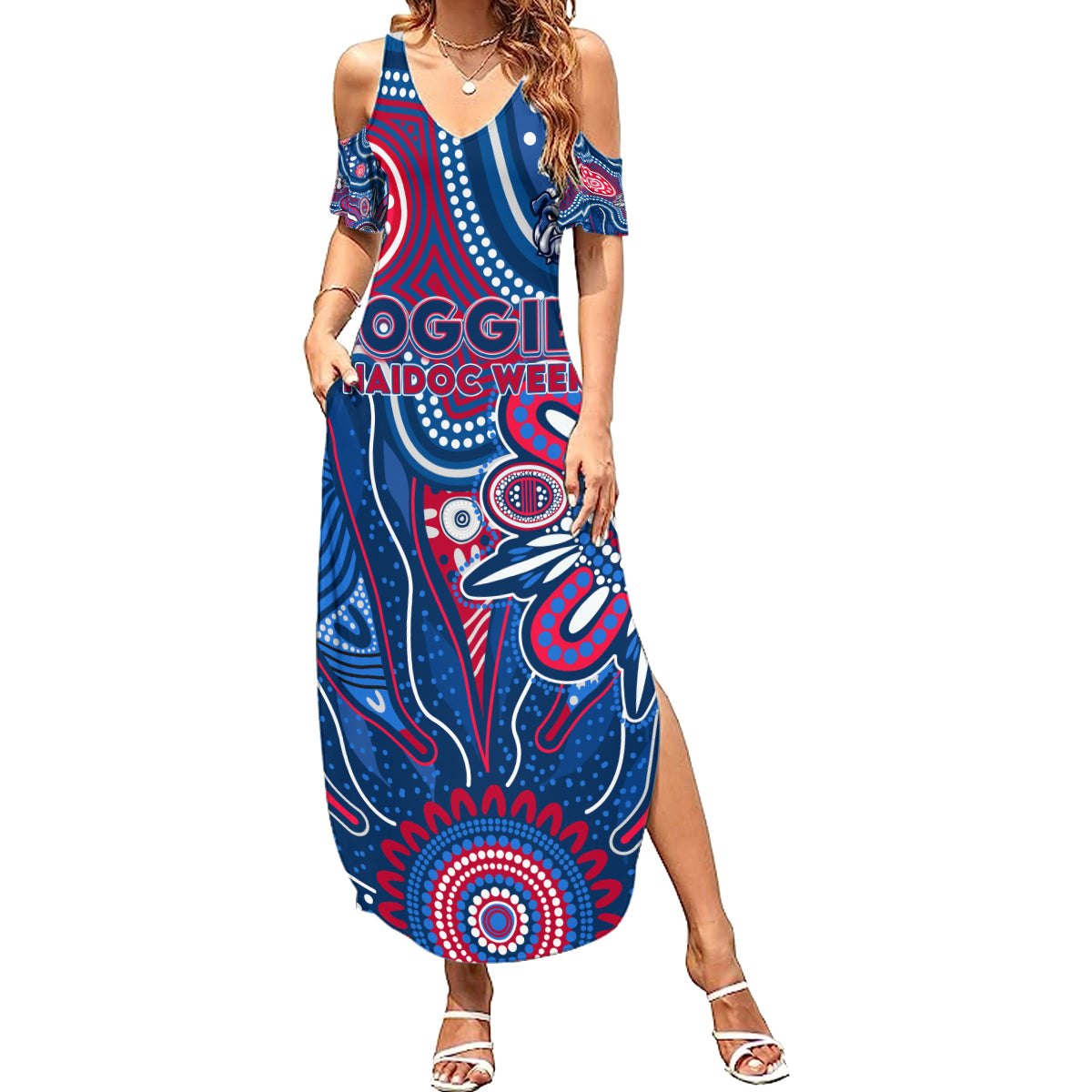 Personalised Bulldogs NAIDOC Week 2024 Summer Maxi Dress Aussie Aboriginal Art