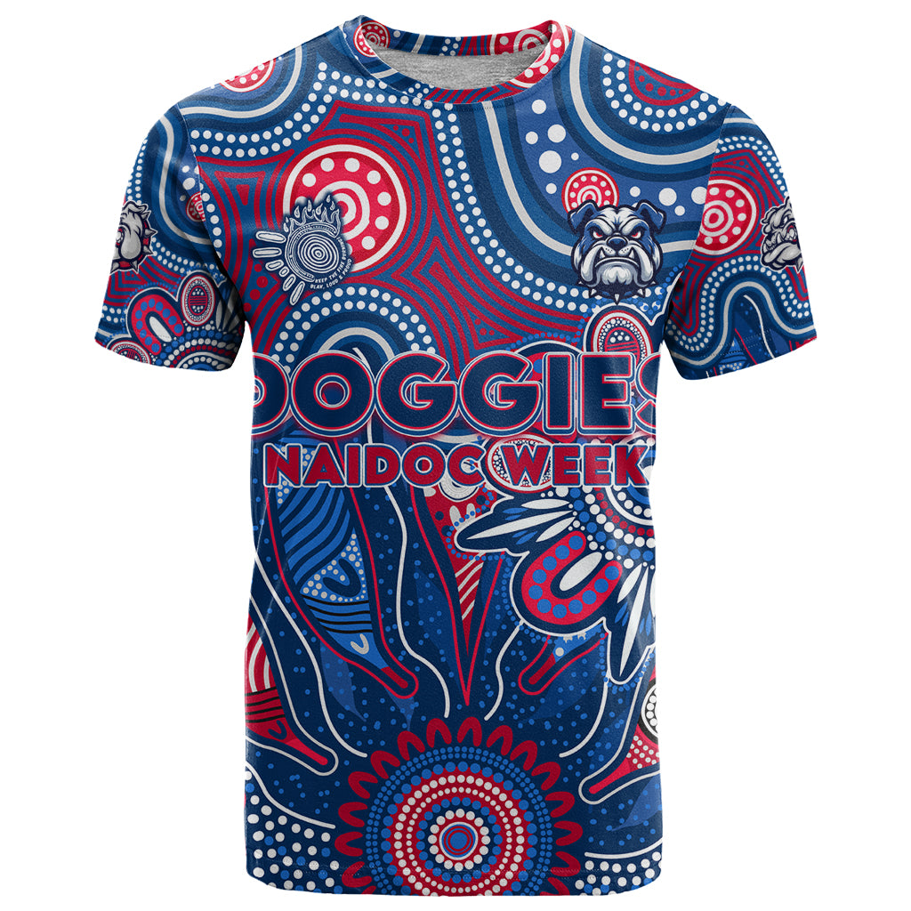 Personalised Bulldogs NAIDOC Week 2024 T Shirt Aussie Aboriginal Art