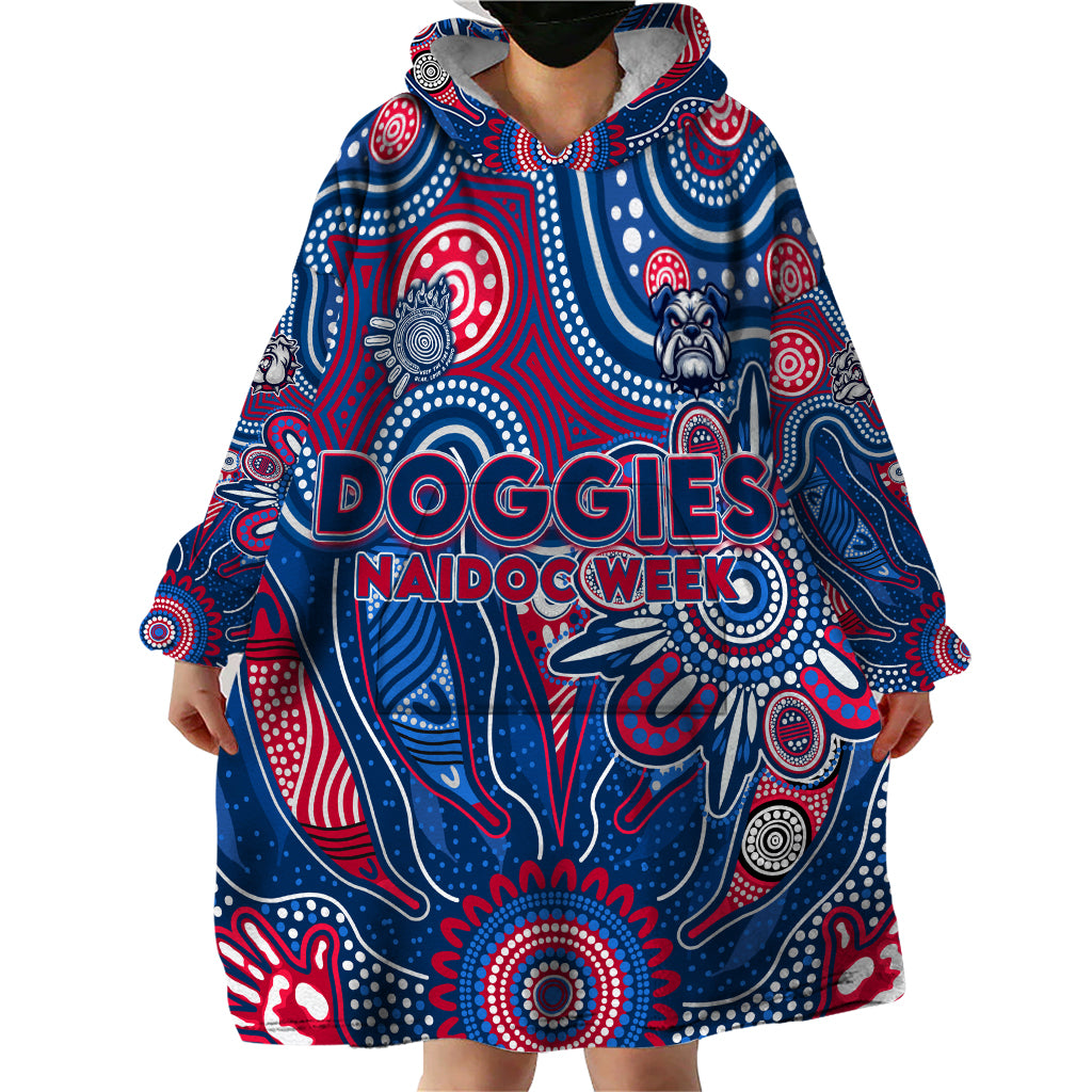Personalised Bulldogs NAIDOC Week 2024 Wearable Blanket Hoodie Aussie Aboriginal Art