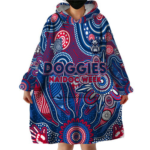 Personalised Bulldogs NAIDOC Week 2024 Wearable Blanket Hoodie Aussie Aboriginal Art