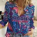 Personalised Bulldogs NAIDOC Week 2024 Women Casual Shirt Aussie Aboriginal Art