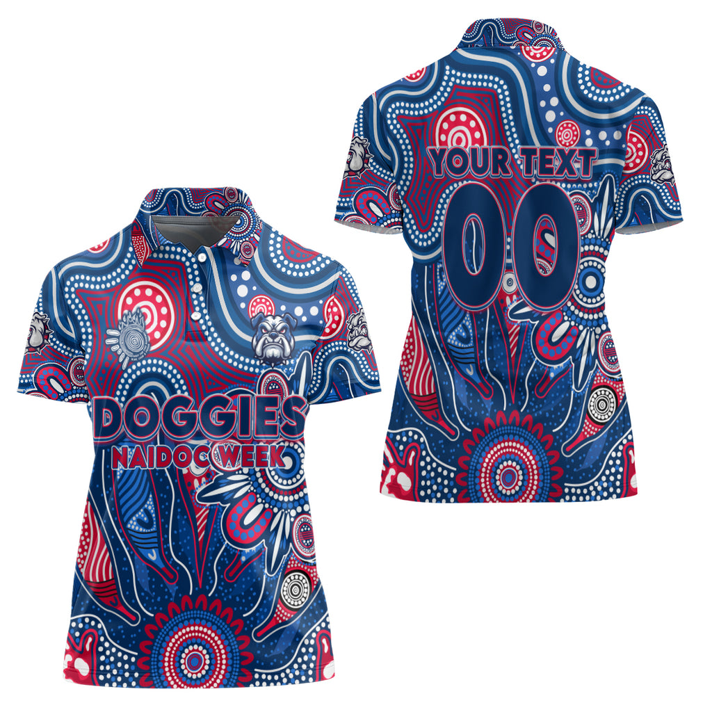 Personalised Bulldogs NAIDOC Week 2024 Women Polo Shirt Aussie Aboriginal Art