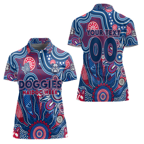 Personalised Bulldogs NAIDOC Week 2024 Women Polo Shirt Aussie Aboriginal Art