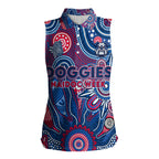 Personalised Bulldogs NAIDOC Week 2024 Women Sleeveless Polo Shirt Aussie Aboriginal Art