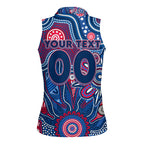 Personalised Bulldogs NAIDOC Week 2024 Women Sleeveless Polo Shirt Aussie Aboriginal Art