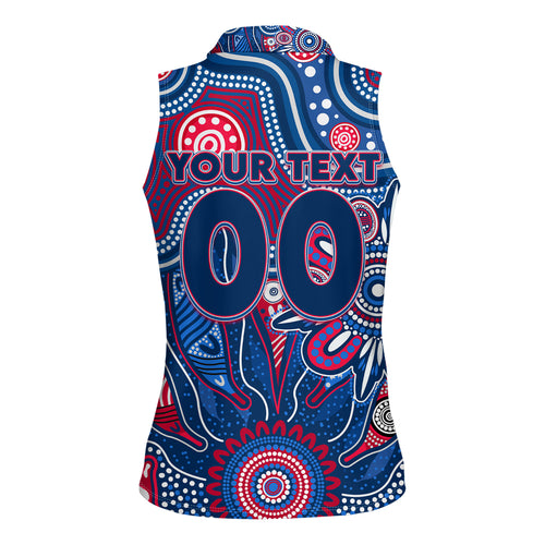 Personalised Bulldogs NAIDOC Week 2024 Women Sleeveless Polo Shirt Aussie Aboriginal Art