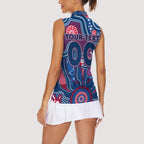 Personalised Bulldogs NAIDOC Week 2024 Women Sleeveless Polo Shirt Aussie Aboriginal Art