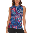Personalised Bulldogs NAIDOC Week 2024 Women Sleeveless Polo Shirt Aussie Aboriginal Art