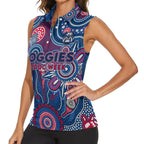Personalised Bulldogs NAIDOC Week 2024 Women Sleeveless Polo Shirt Aussie Aboriginal Art