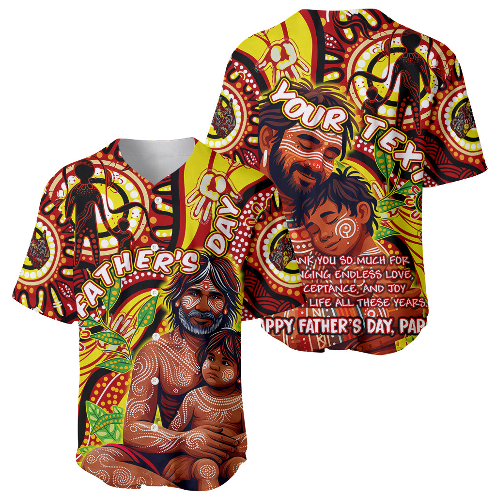Custom Australia Father's Day Baseball Jersey Aboriginal Father and Son