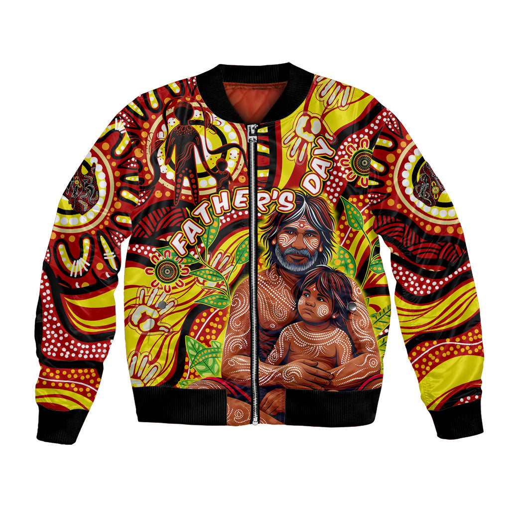 Custom Australia Father's Day Bomber Jacket Aboriginal Father and Son