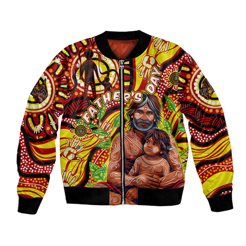 Custom Australia Father's Day Bomber Jacket Aboriginal Father and Son