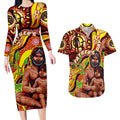 Custom Australia Father's Day Couples Matching Long Sleeve Bodycon Dress and Hawaiian Shirt Aboriginal Father and Son