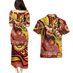 Custom Australia Father's Day Couples Matching Puletasi and Hawaiian Shirt Aboriginal Father and Son