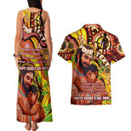 Custom Australia Father's Day Couples Matching Tank Maxi Dress and Hawaiian Shirt Aboriginal Father and Son