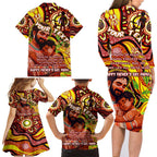 Custom Australia Father's Day Family Matching Long Sleeve Bodycon Dress and Hawaiian Shirt Aboriginal Father and Son