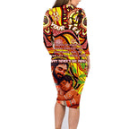 Custom Australia Father's Day Family Matching Long Sleeve Bodycon Dress and Hawaiian Shirt Aboriginal Father and Son