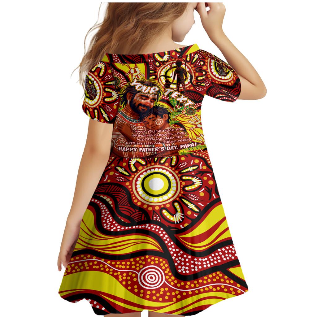 Custom Australia Father's Day Family Matching Mermaid Dress and Hawaiian Shirt Aboriginal Father and Son