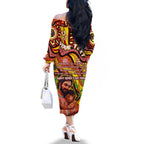 Custom Australia Father's Day Family Matching Off The Shoulder Long Sleeve Dress and Hawaiian Shirt Aboriginal Father and Son